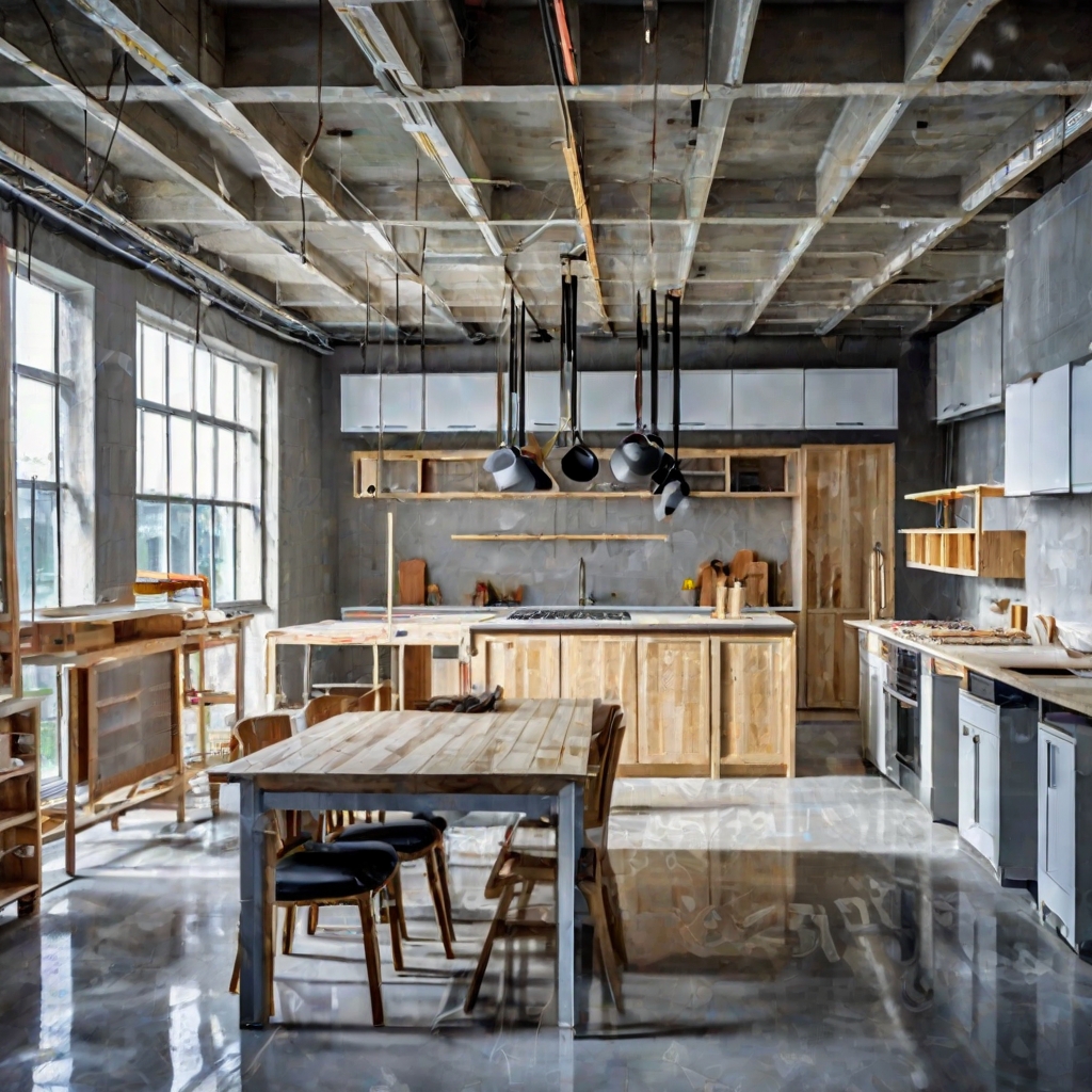 Premium kitchen remodeling construction site with high-quality craftsmanship